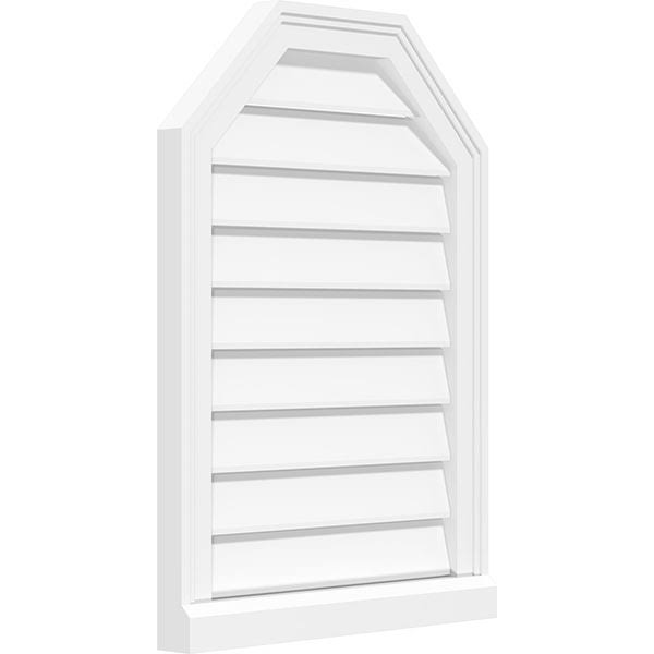 30x22W x 40x22H Octagonal Top Surface Mount PVC Gable Vent with Brickmoul J49800