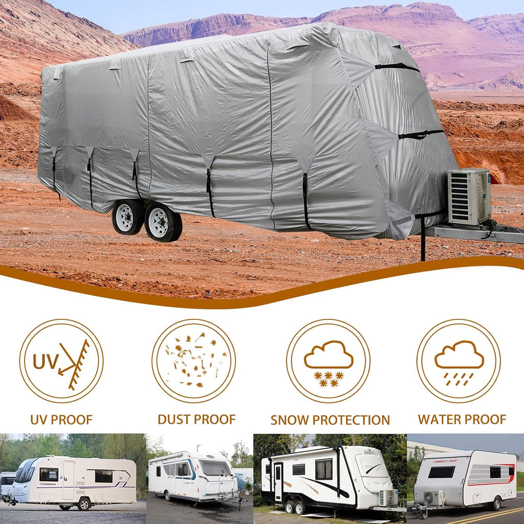 27-30' Windproof Anti-UV Camper Cover with Jack Cover and 4 Tire Covers X296315