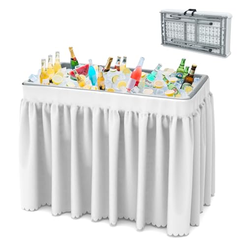 Folding Plastic Cooler Table with Drain Hose G53396