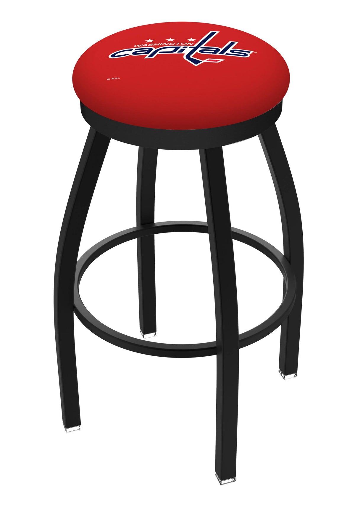Black Swivel Bar Stool with Accent Ring V992