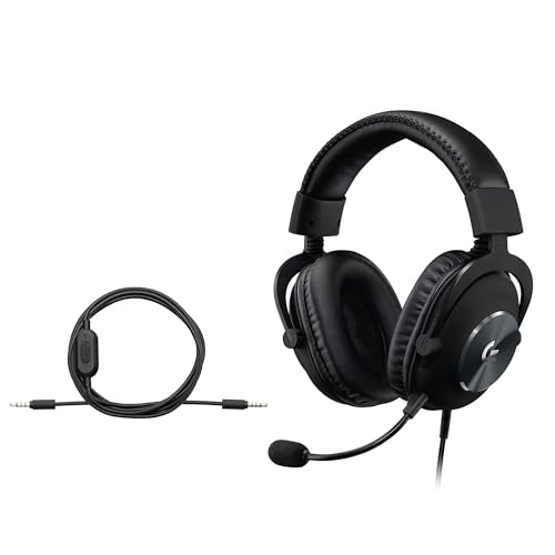 Black Wired Gaming Headset with Detachable Boom Mic D7607