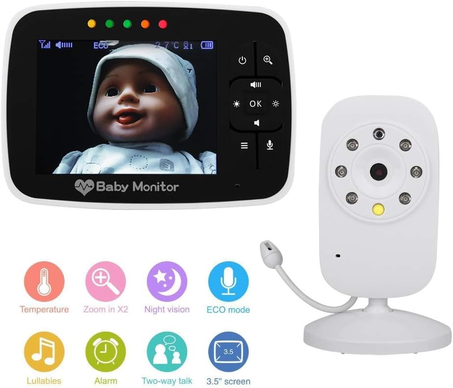 Baby Monitor with 3.5 LCD Display, IR Night Vision, 2 Way Audio Talk F967755