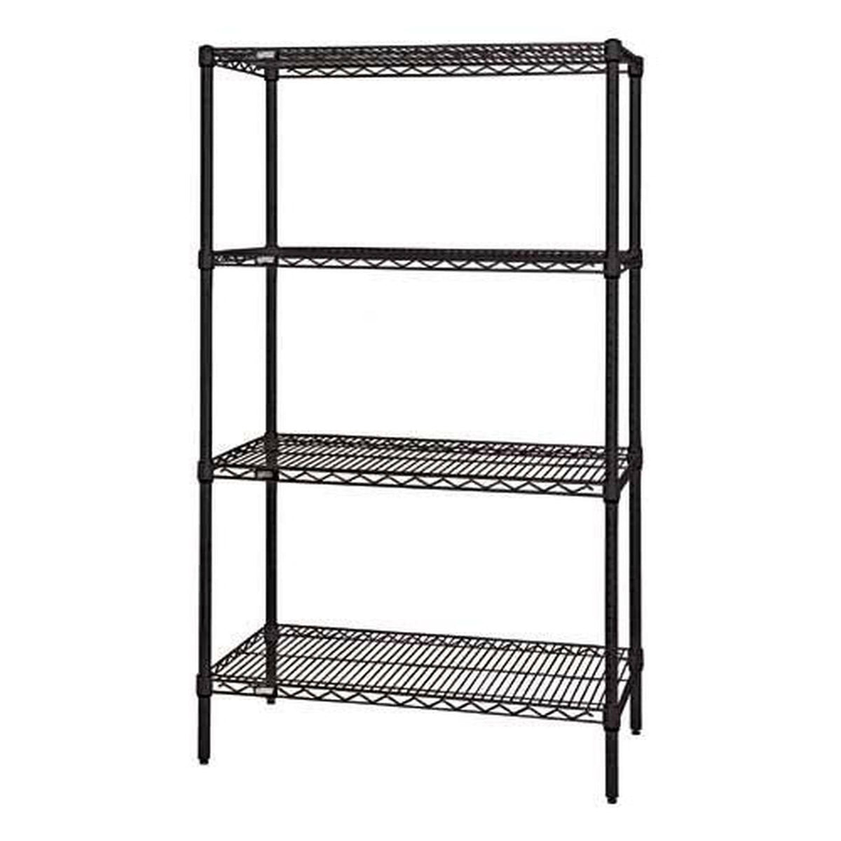 Black Wire Shelving 4-Shelf Starter Unit G996392
