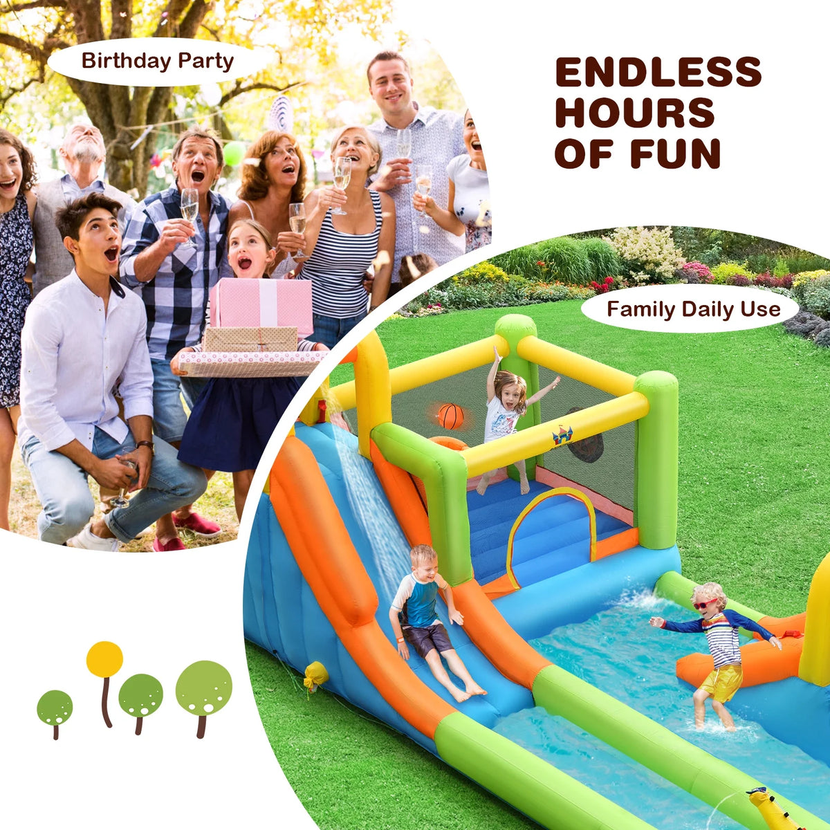Inflatable Water Slide Park Bounce House Climbing Wall G7839