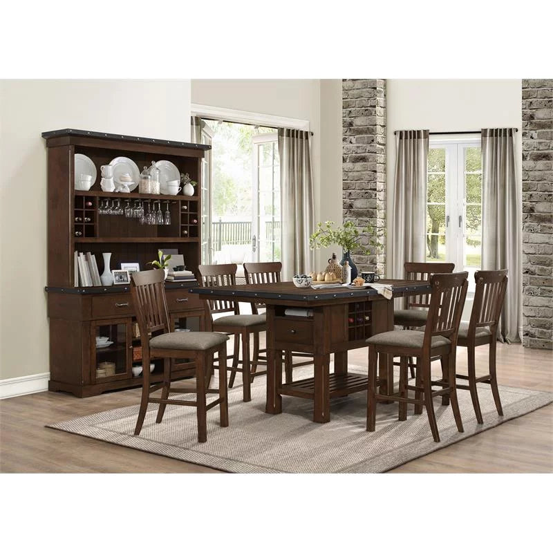 Wood Counter Height Dining Room Table in Dark Brown I839879