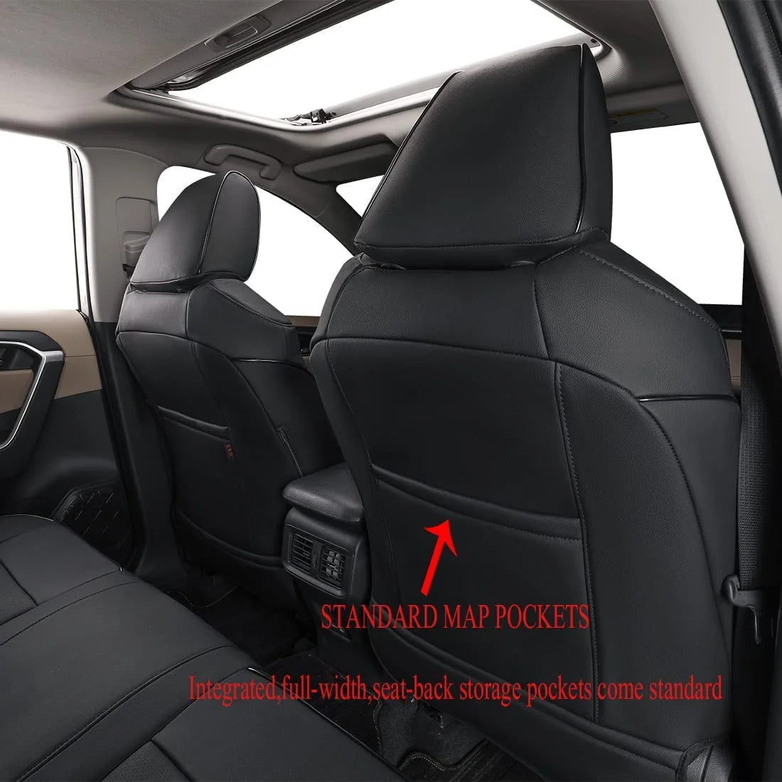 Black Leather Full Set Car Seat Covers for Toyota Corolla Cross 2021 2022 2023 2024 R117
