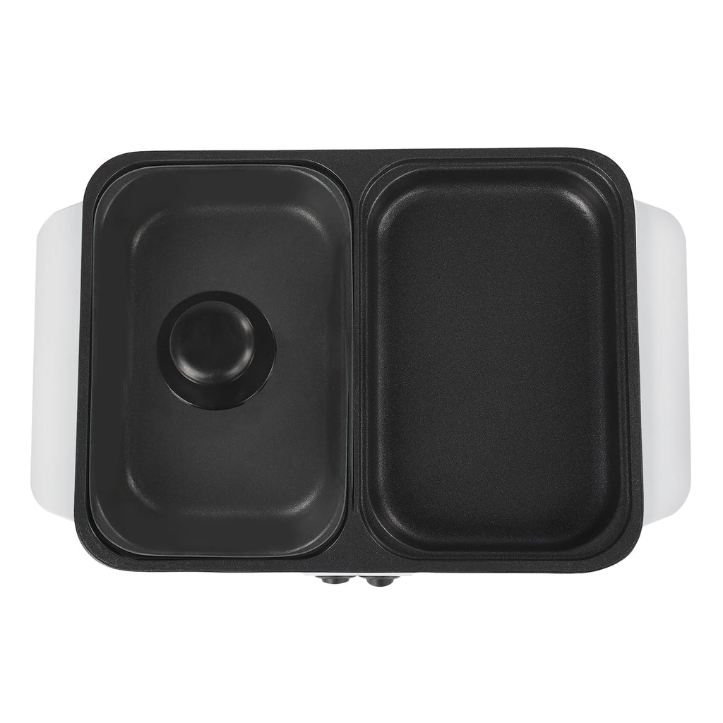 White 2 in 1 Electric Hot Pot and Grill O871