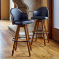 Set of 2 Swivel Bar Stools with Back Rest and Footrest I23225