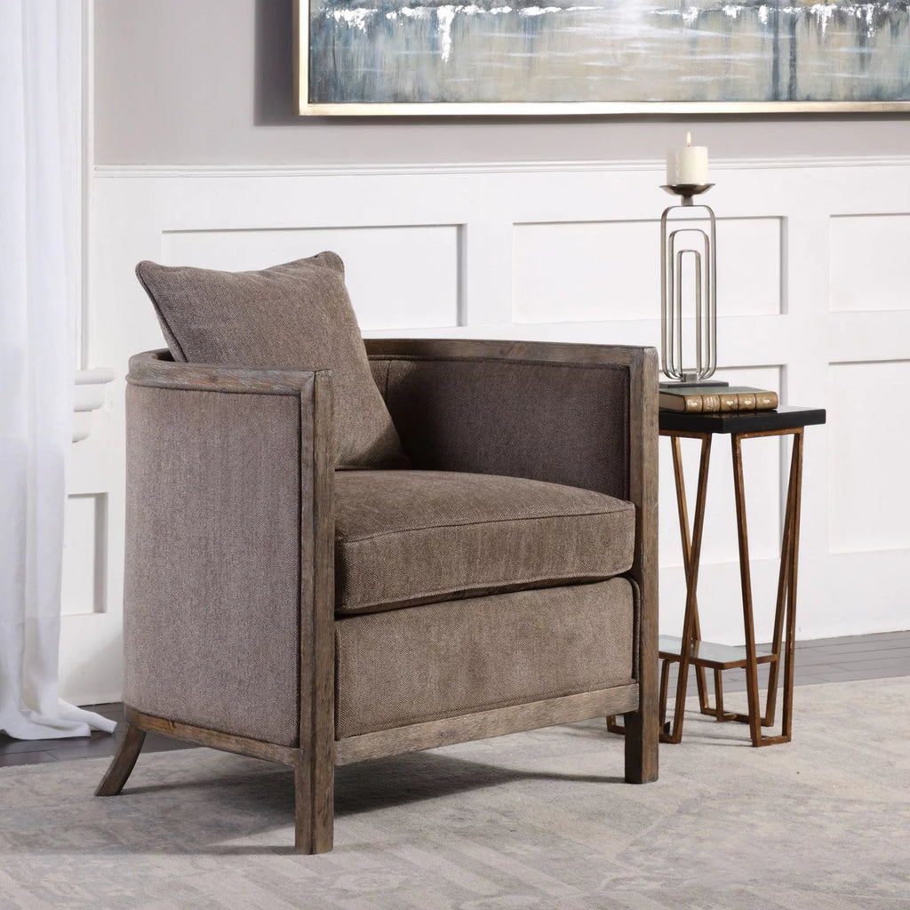 Gray Chenille Accent Chair S428891