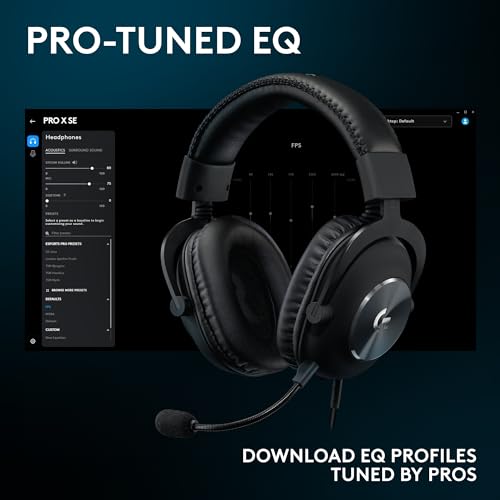 Black Wired Gaming Headset with Detachable Boom Mic D7607