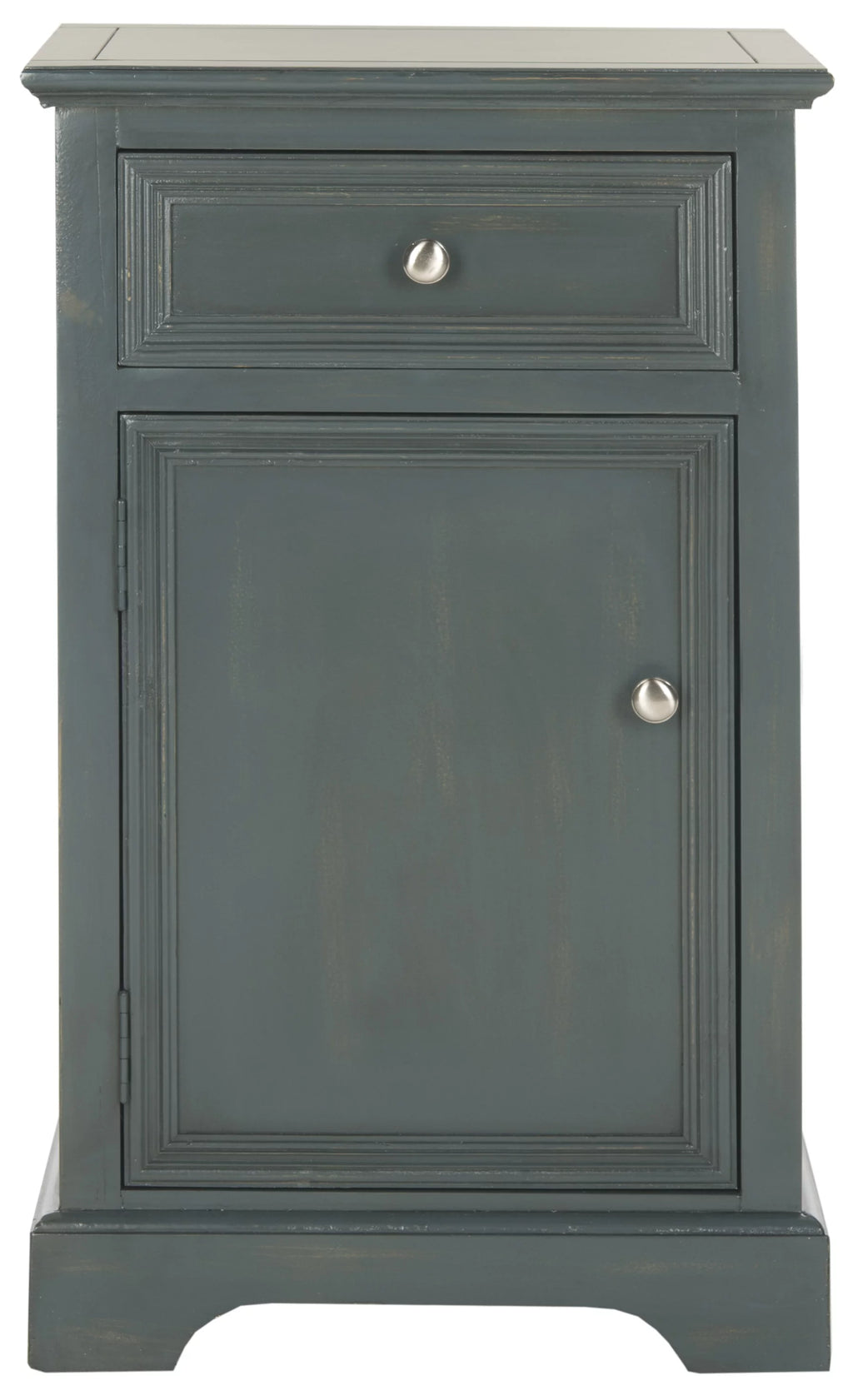 Steel Teal Nightstand with Storage Drawer and Cabinet N41965