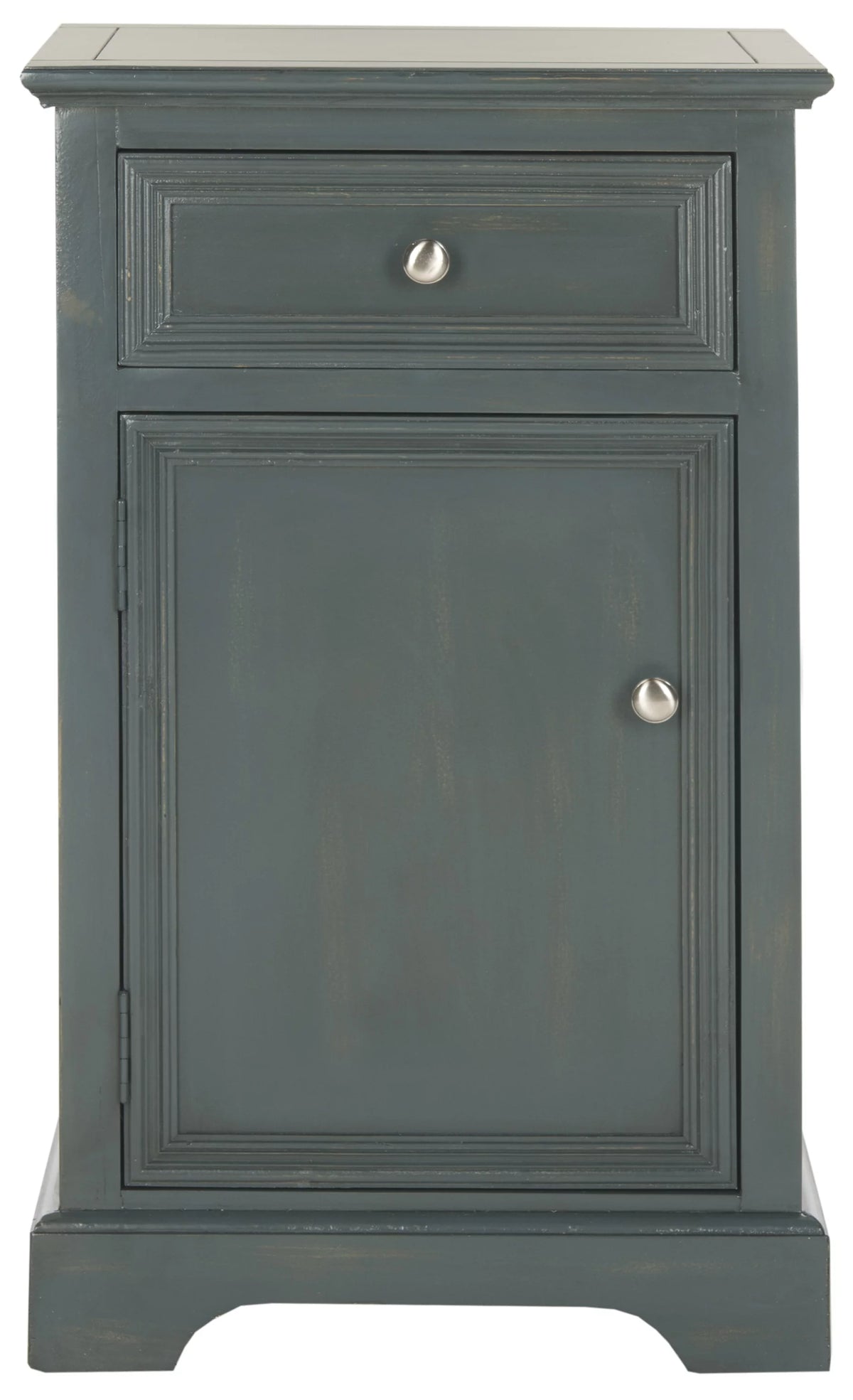 Steel Teal Nightstand with Storage Drawer and Cabinet N41965
