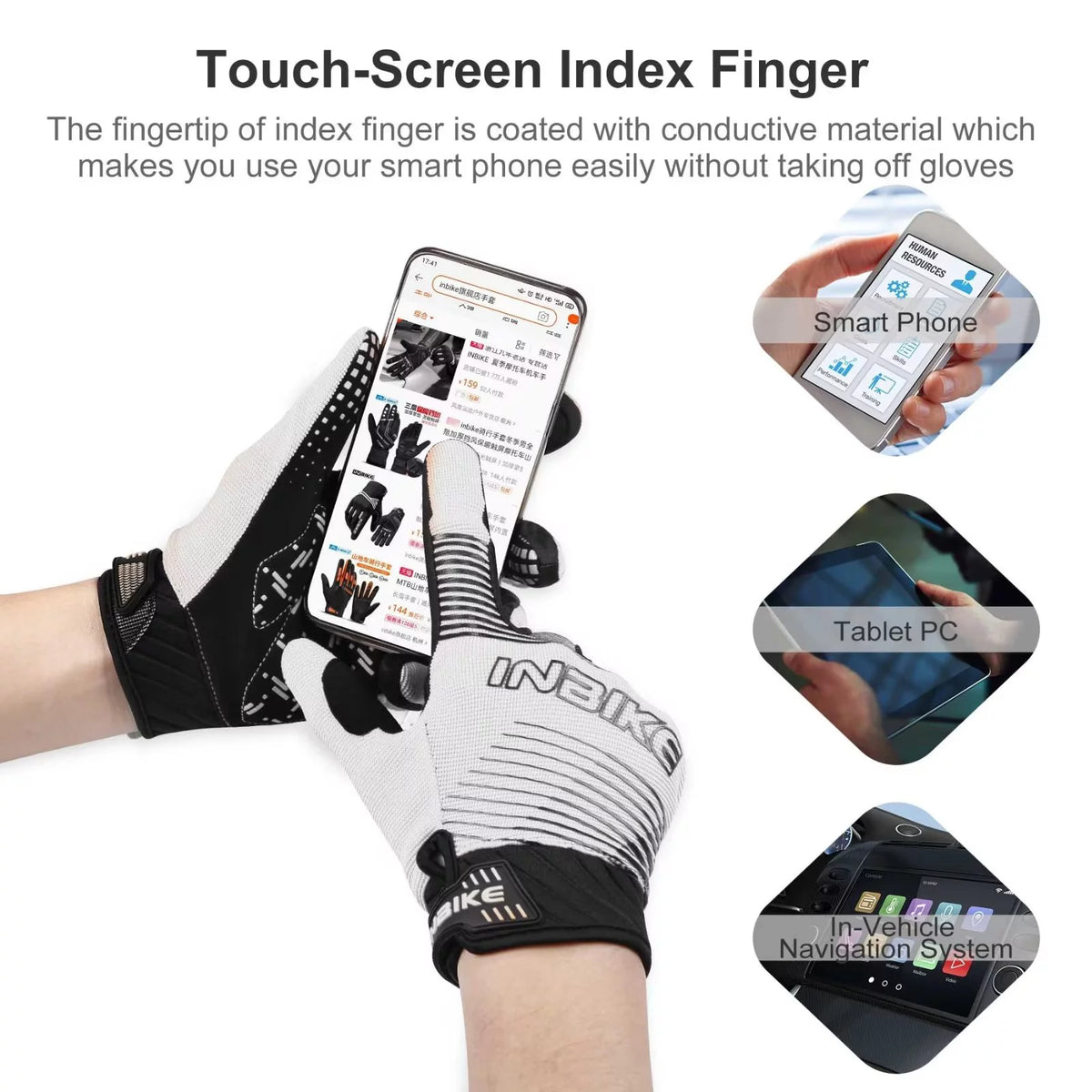 Cycling Gloves with 5MM Non-Slip Palm Pad W867298