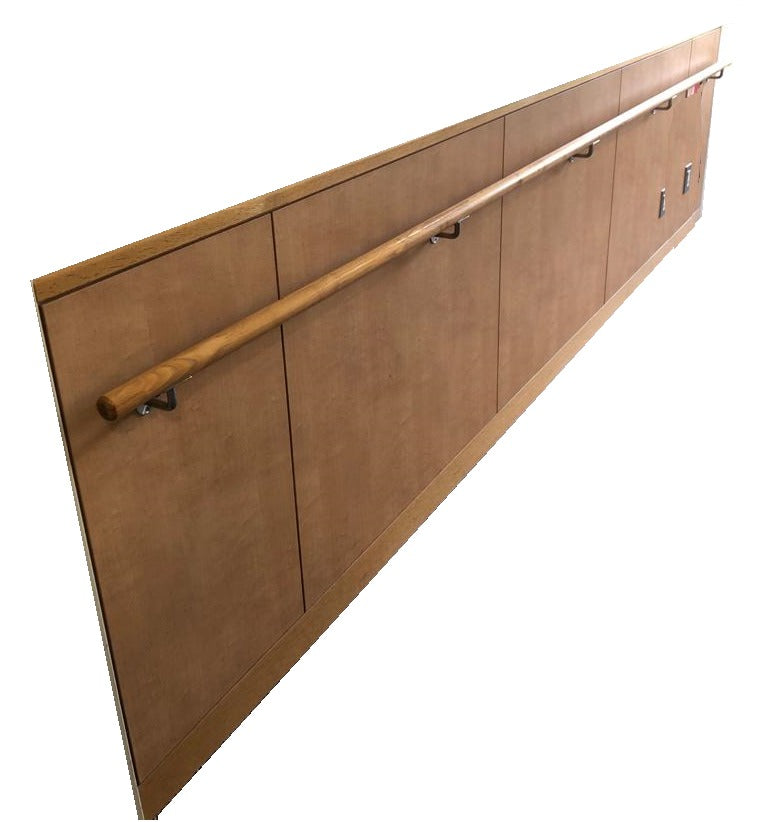 Solid Wood Wall Handrail 3 FT Long 2.0" Diameter Round Silver G8109