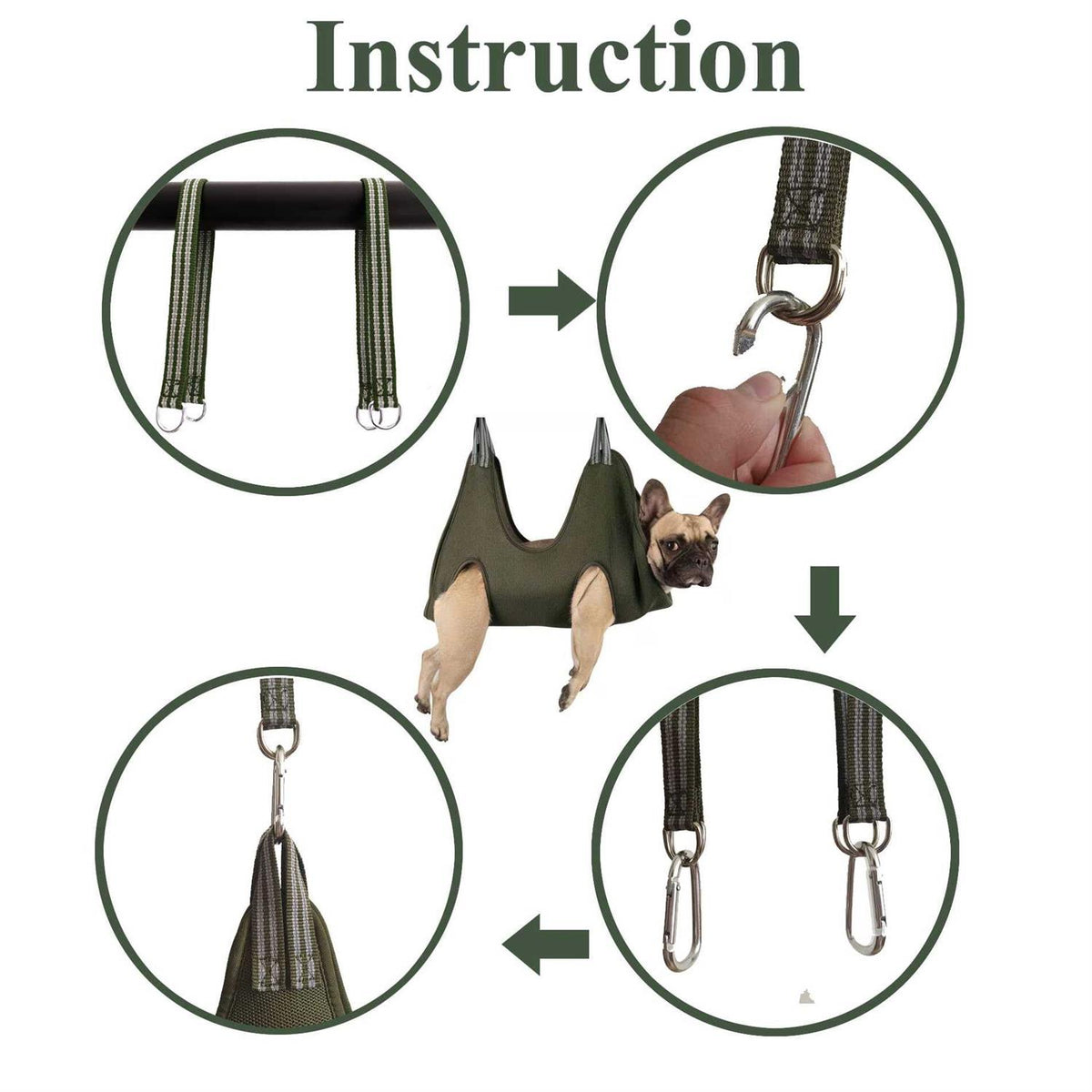 10 in 1 Pet Grooming Hammock Harness with Nail Clippers W463