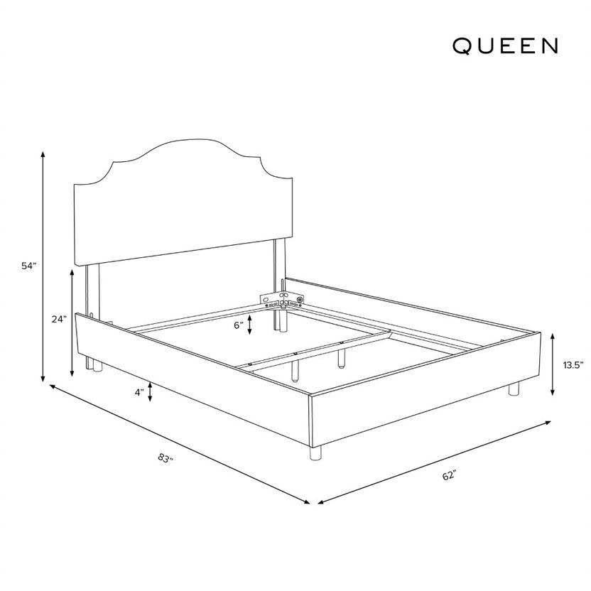 Queen Tufted Velvet White Bed Z8624