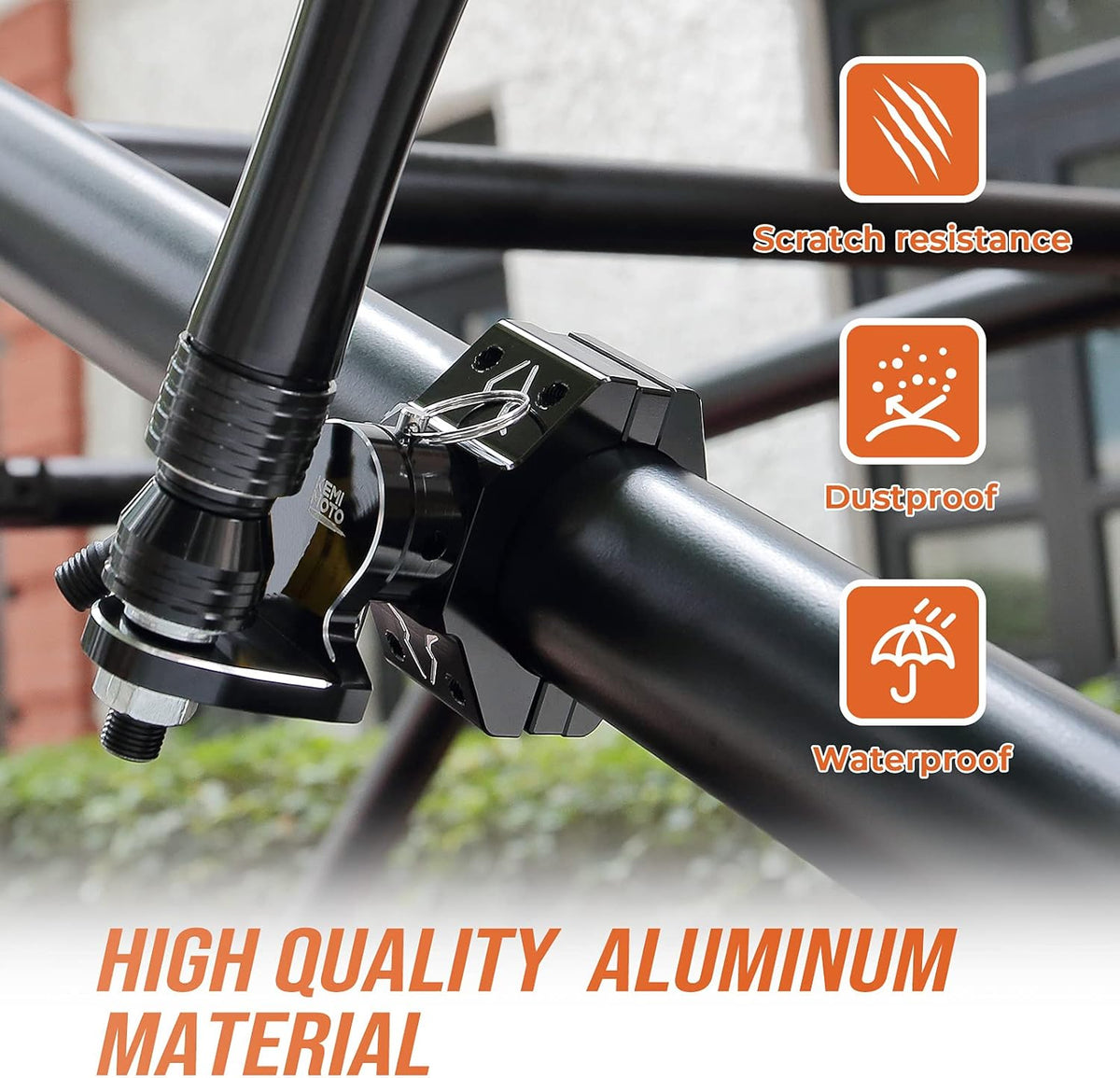 2PCS Aluminum Adjustable UTV Whip Mount for 1.75-2 Roll Bar R7627