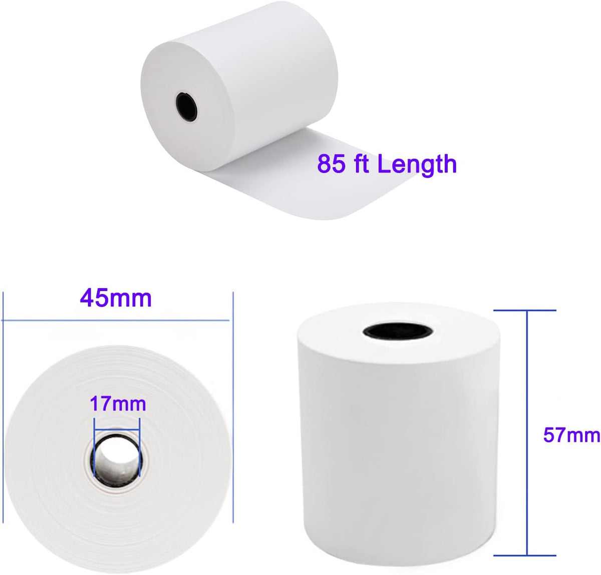 2 1/4inch*85ft Thermal Receipt Paper (50 Rolls) T830