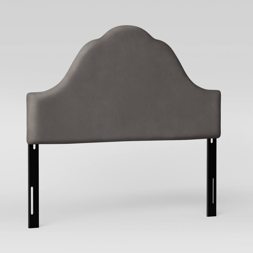 Gray Velvet Arched Headboard P5725