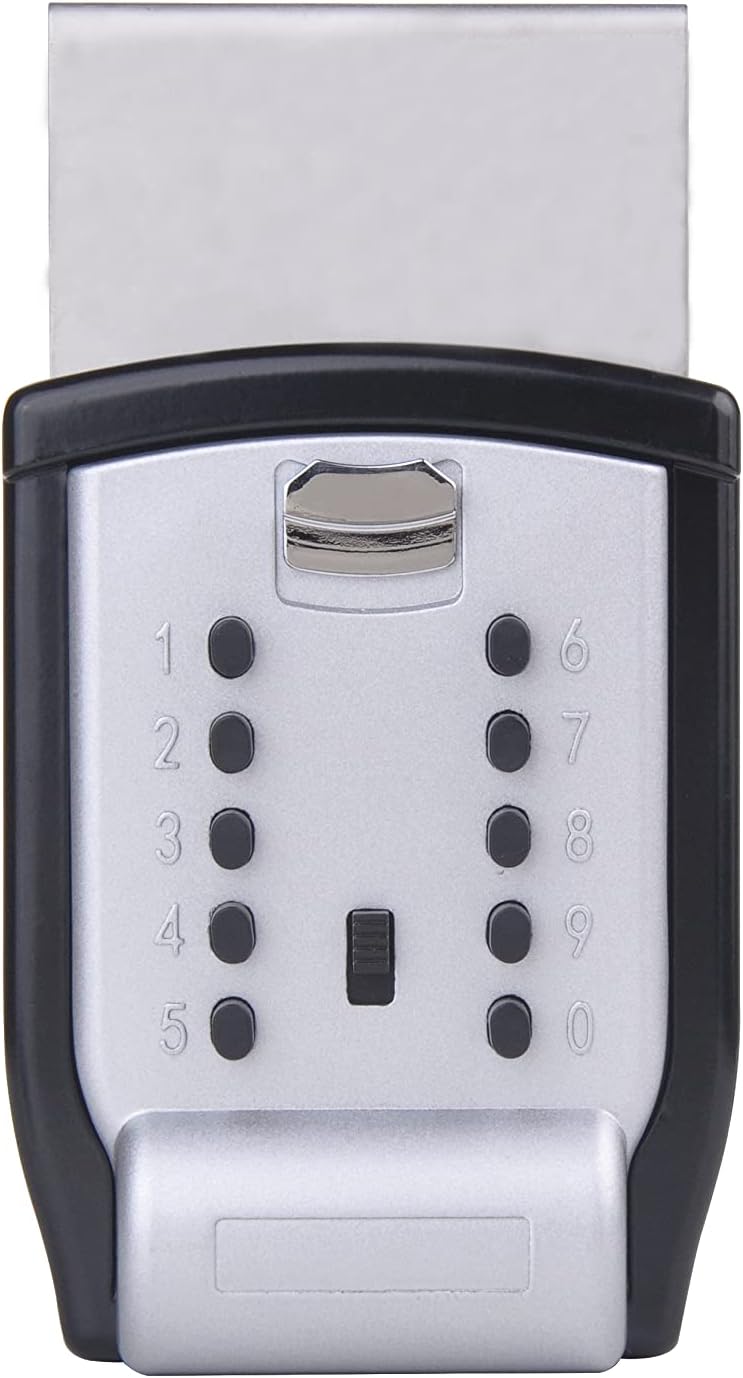 Car Window Lockbox with Protective Rubber Cover, Holds 1-5 Keys L376198