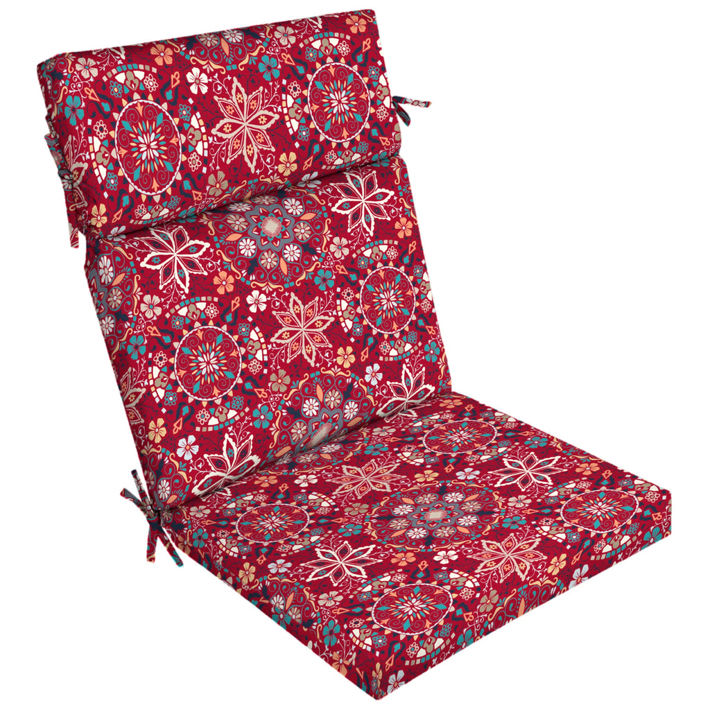 Red Medallion Outdoor Chair Cushion C861