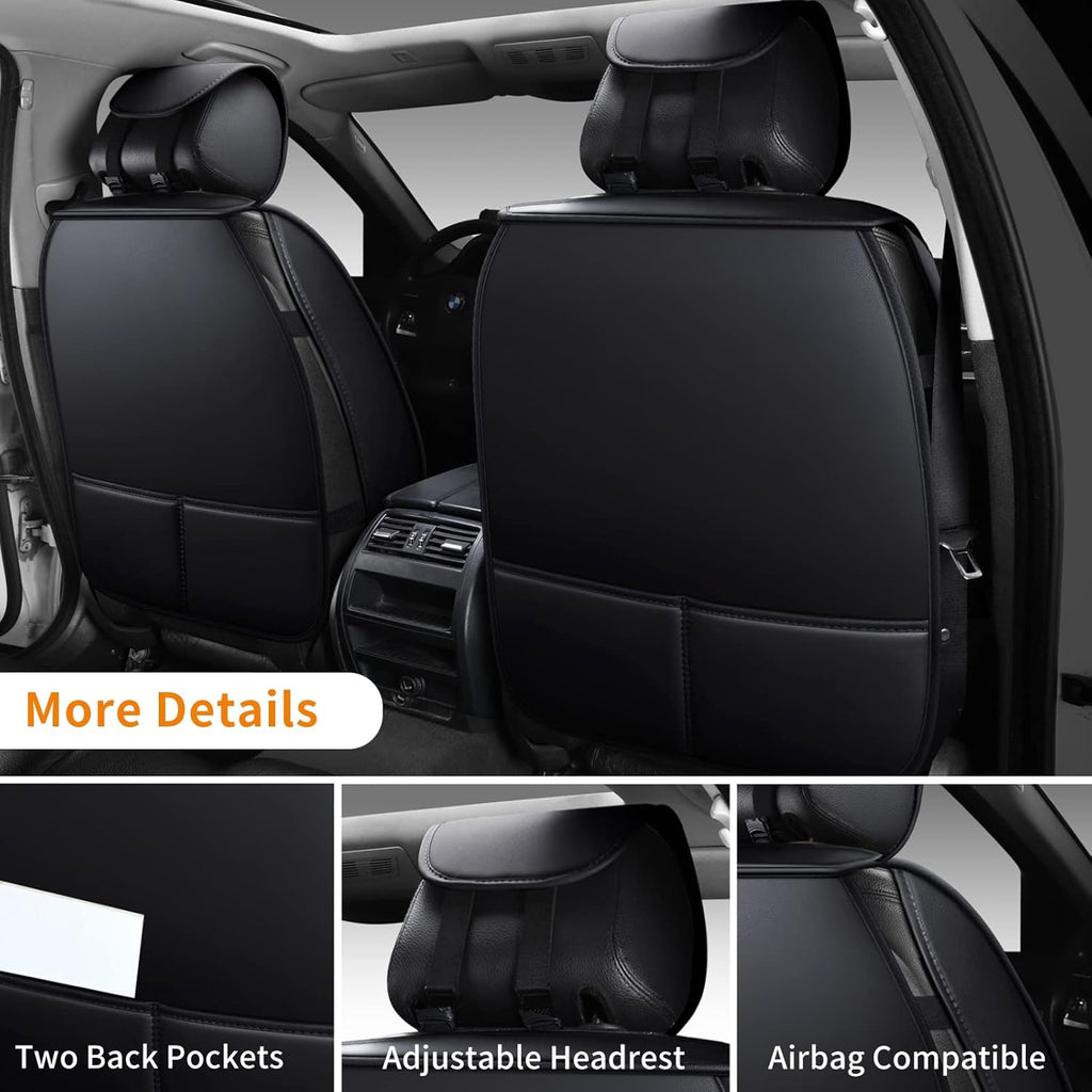 2 Pcs Faux Leather Front Car Seat Covers B465