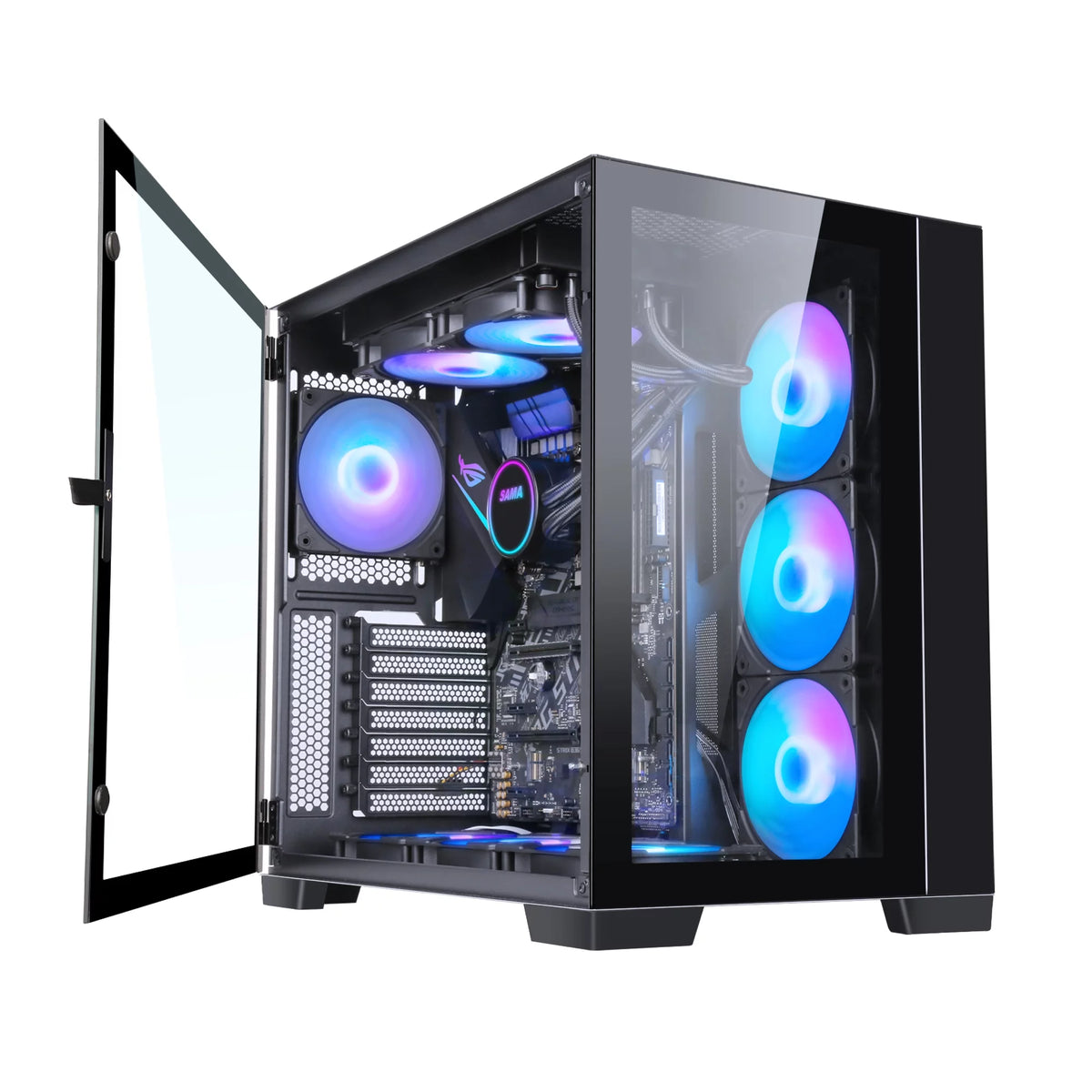 ATX Gaming Computer Case with 4 ARGB Fans Q7756