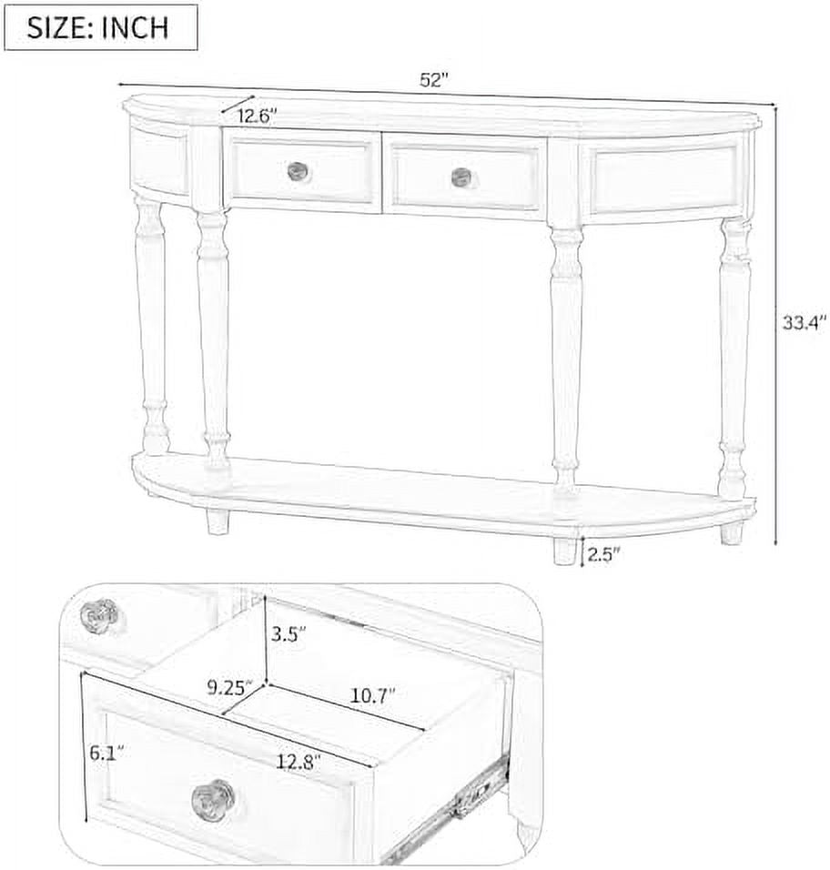 Navy Blue 3 Drawer Wood Console Table U799