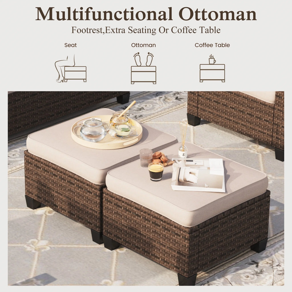 7-seat Wicker Patio Conversation Set O685065