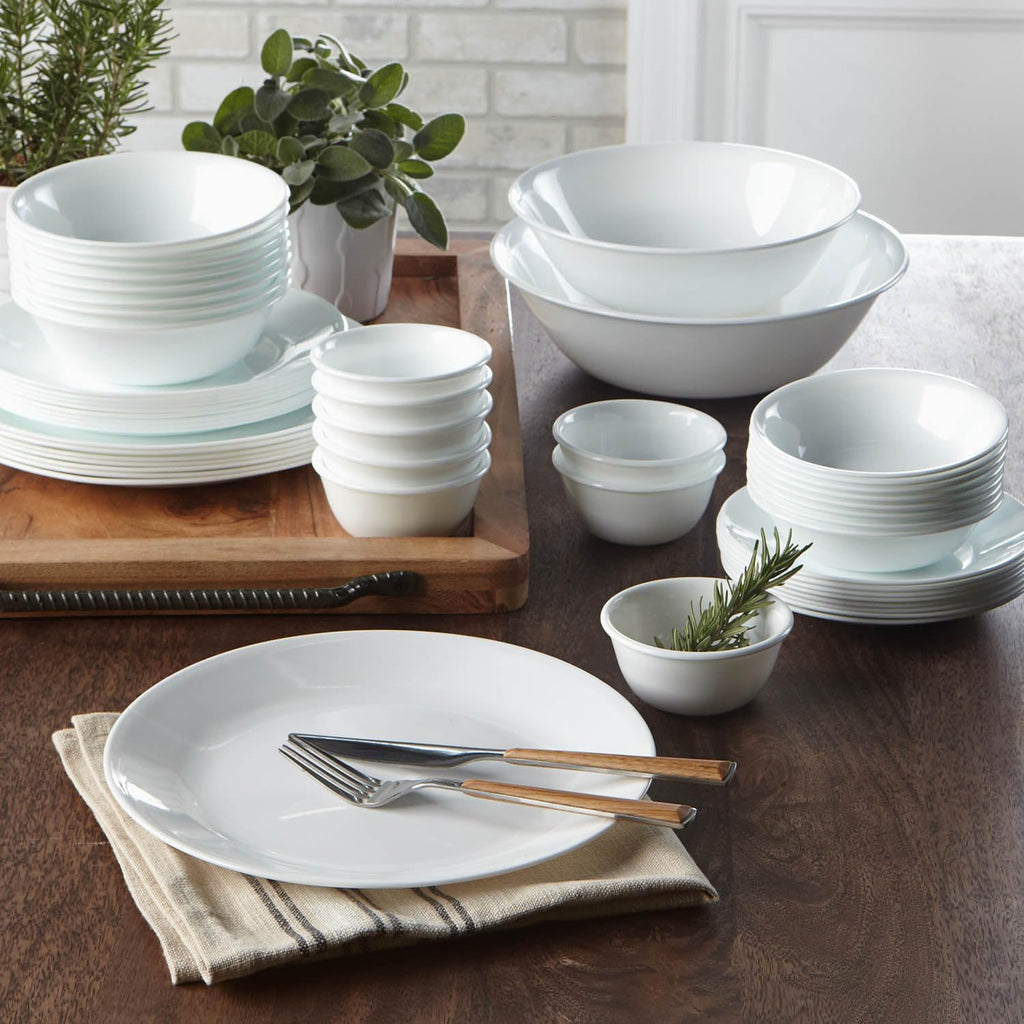 30 Pcs White Glass Dinner Set N879