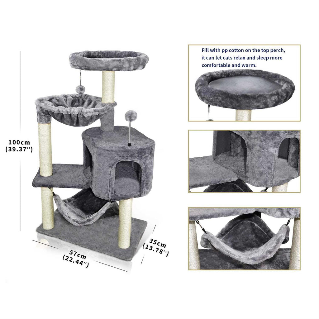 Cat Tree with Cat Condo and Hammock W287
