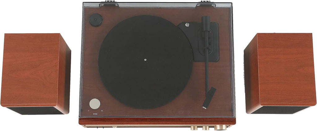 Walnut Turntable System with Bluetooth, CD, AM/FM and Speakers L467123