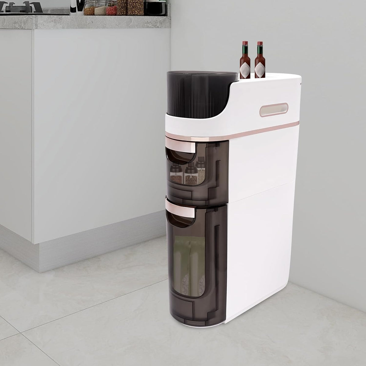 Tall Narrow Storage Cabinet with Drawers A5995