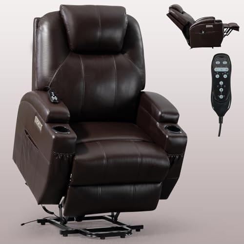 Black Power Lift Recliner Chair with Heat and Massage O349