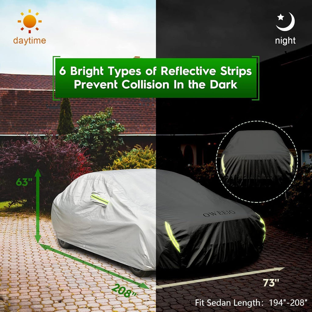 6 Layers Waterproof All Weather Car Cover with Zipper O663