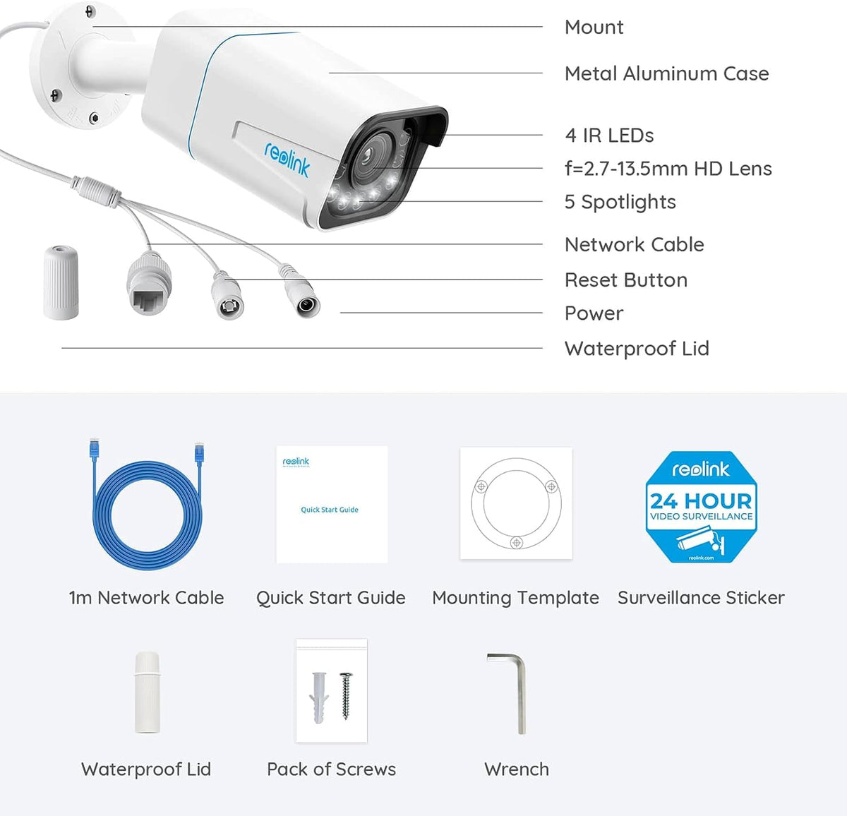 4K PoE Outdoor Security IP Camera with 5X Optical Zoom Y28075