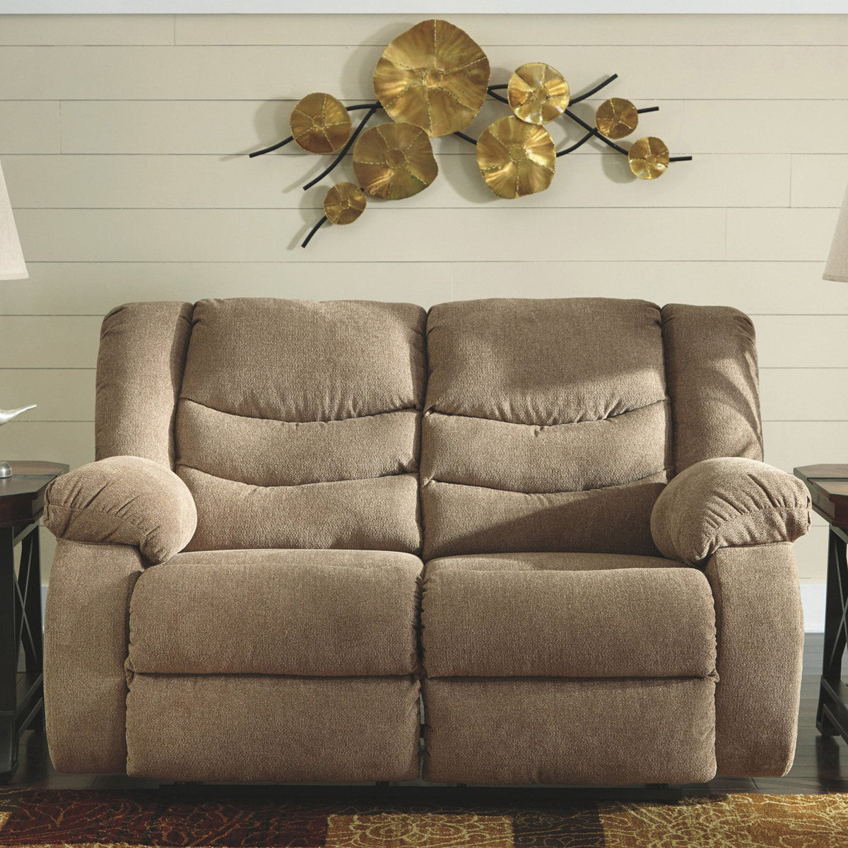 Mocha Reclining Loveseat V48475