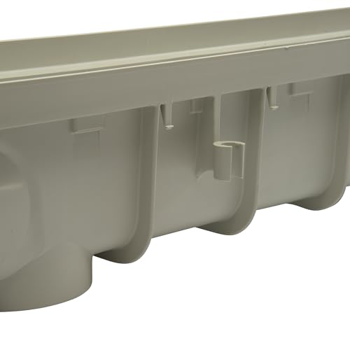 5-Inch Pro Channel Drain Kit with Metal Grate, Gray H6945