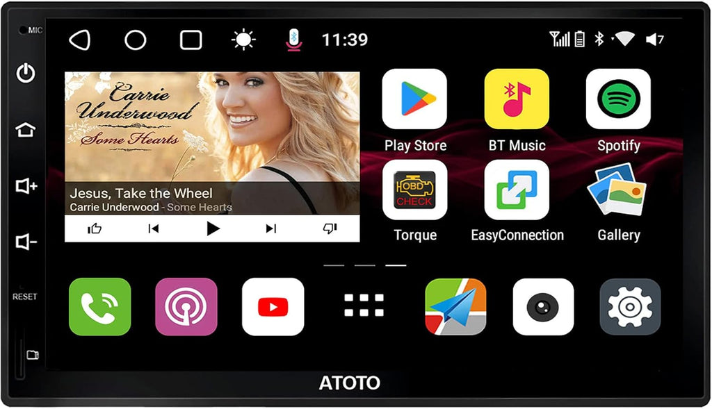 7inch Double-DIN Android Car Stereo with Wireless CarPlay P4216