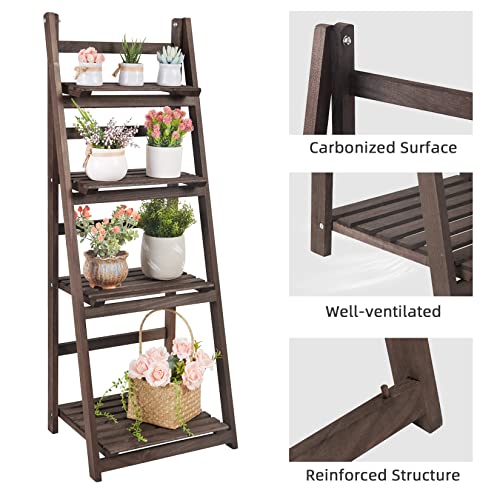 4 Tier Wooden Plant Stand Z31669