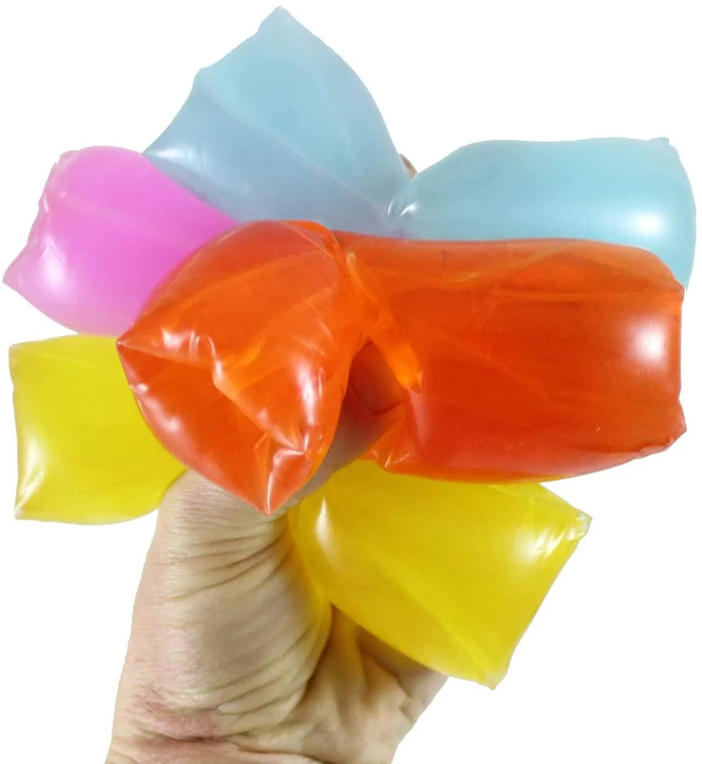 Set of 4 Neon Water Filled Tube Snake Stress Toy G473