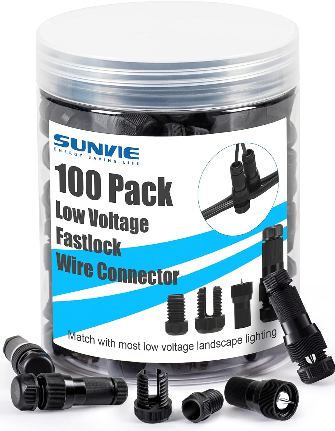 100 Pack 12-16 Gauge Low Voltage Landscape Lighting Wire Connectors U4056