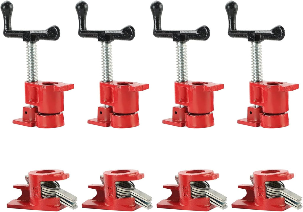 Wood Gluing Pipe Clamp Set Heavy Duty Cast Iron Quick Release 6 3/4 V7091