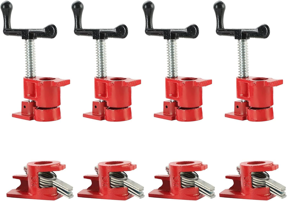 Wood Gluing Pipe Clamp Set Heavy Duty Cast Iron Quick Release 6 3/4 V7091