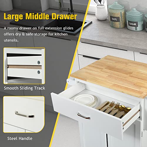 Kitchen Island Cart with Storage on Wheels F1845