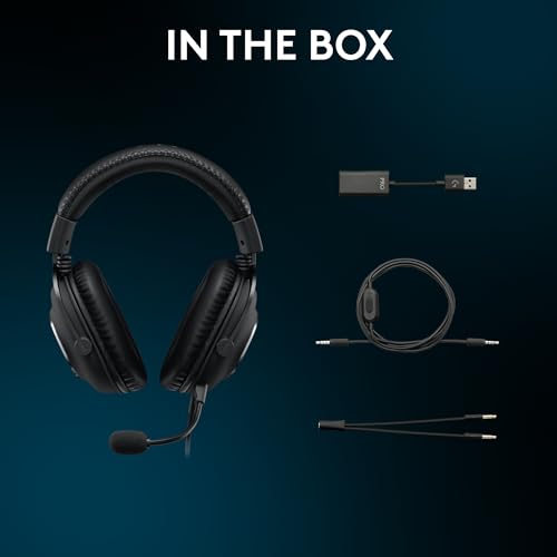 Black Wired Gaming Headset with Detachable Boom Mic D7607