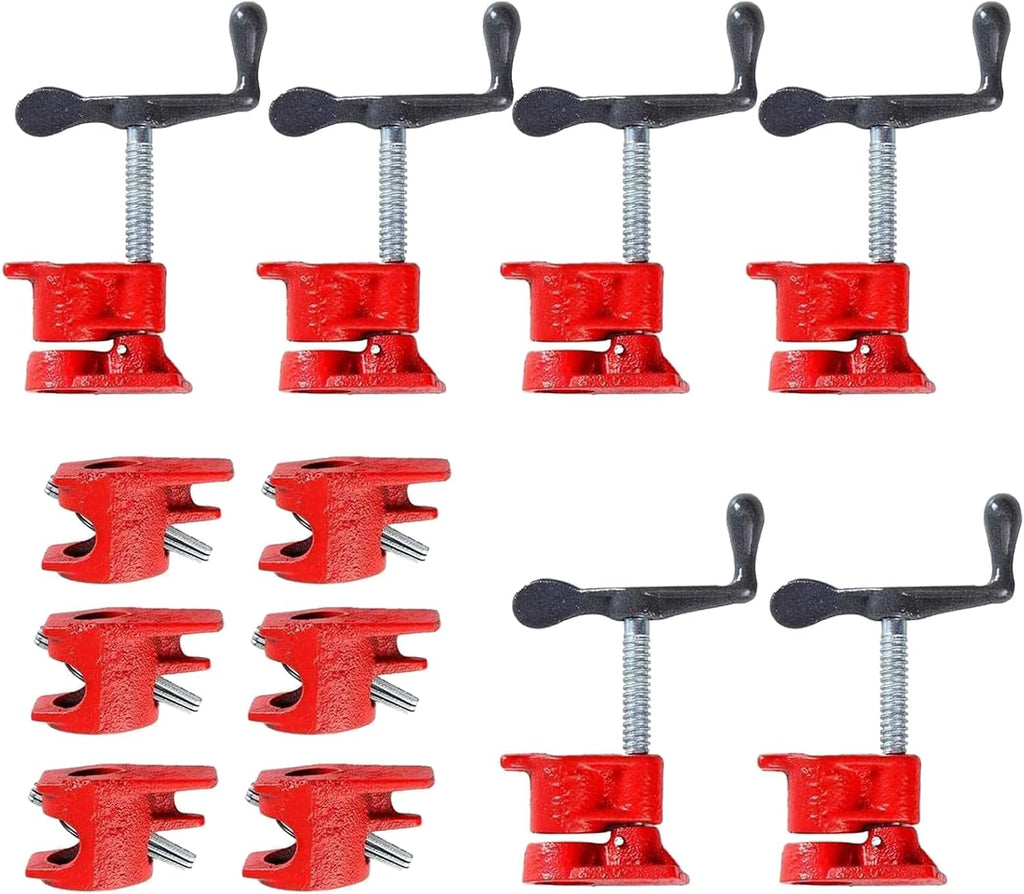 Wood Gluing Pipe Clamp Set Heavy Duty Cast Iron Quick Release 6 3/4 V7091