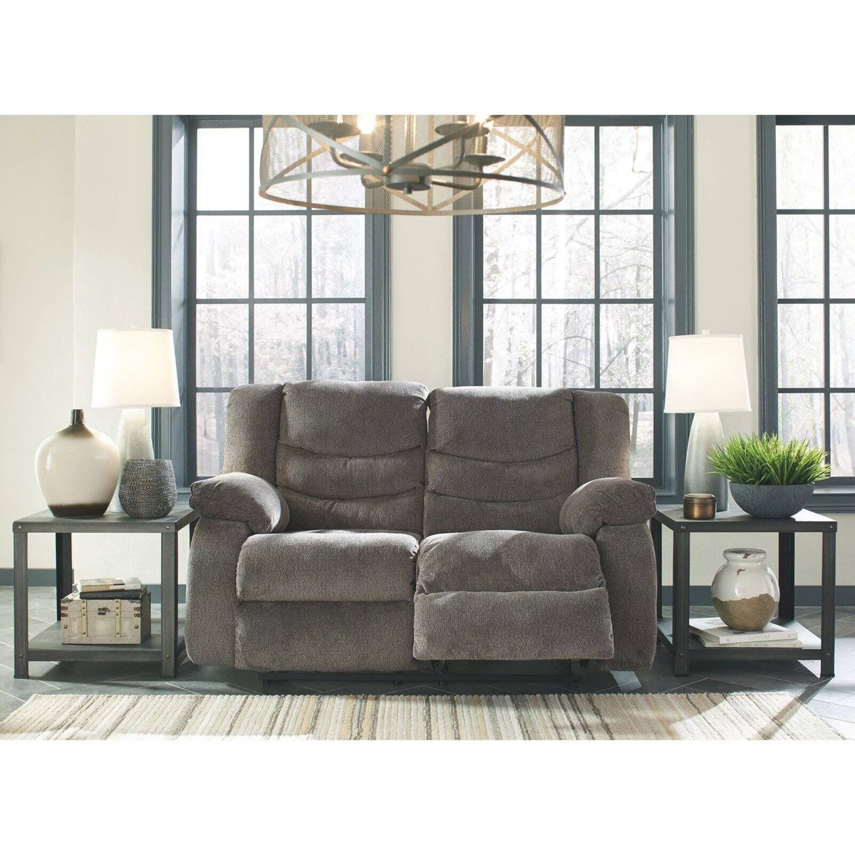 Mocha Reclining Loveseat V48475