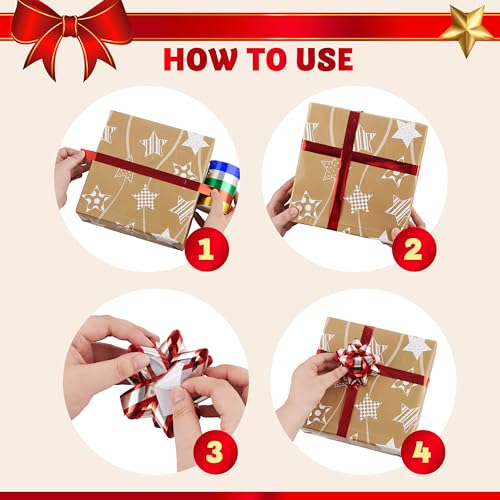 75 Pcs Christmas Bows with 2 Rolls of Curling Ribbons P4395
