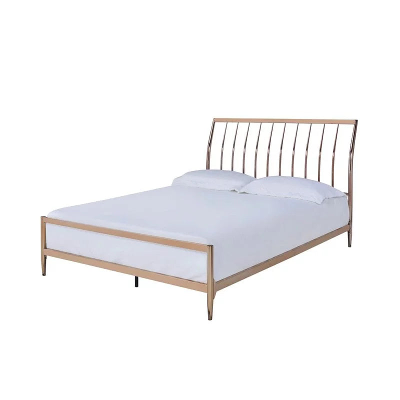 Contemporary Queen Metal Frame Sleigh Bed Z14906